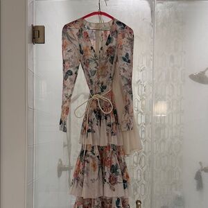 Floral Long Sleeve Dress Zimmermann Acadia Dress 0